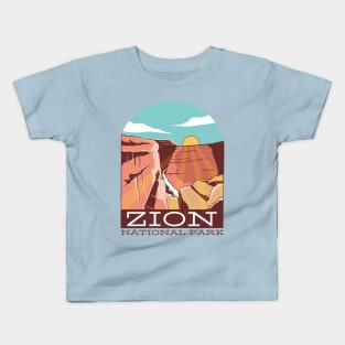 Zion National Park Canyon Vintage Travel Kids T-Shirt